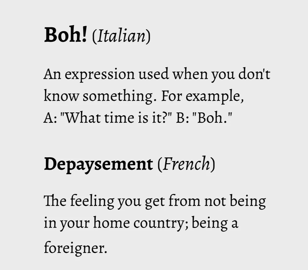 20 Fascinating Words From Other Languages with no English Equivalent.